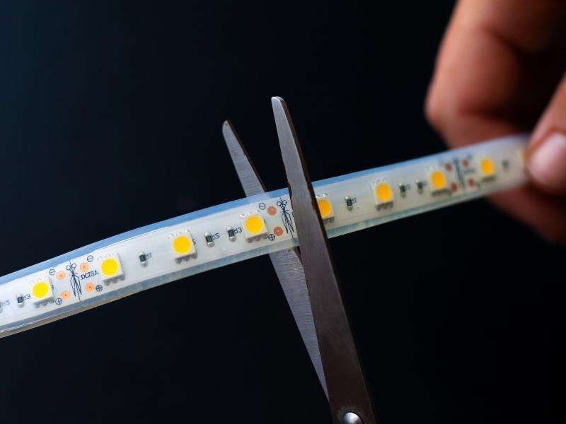 Use scissors to cut the LED strip apart