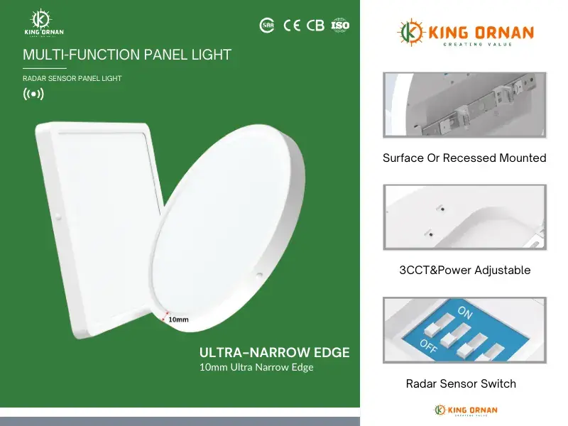 LED Multi-function Sensor Panel Light Product Show